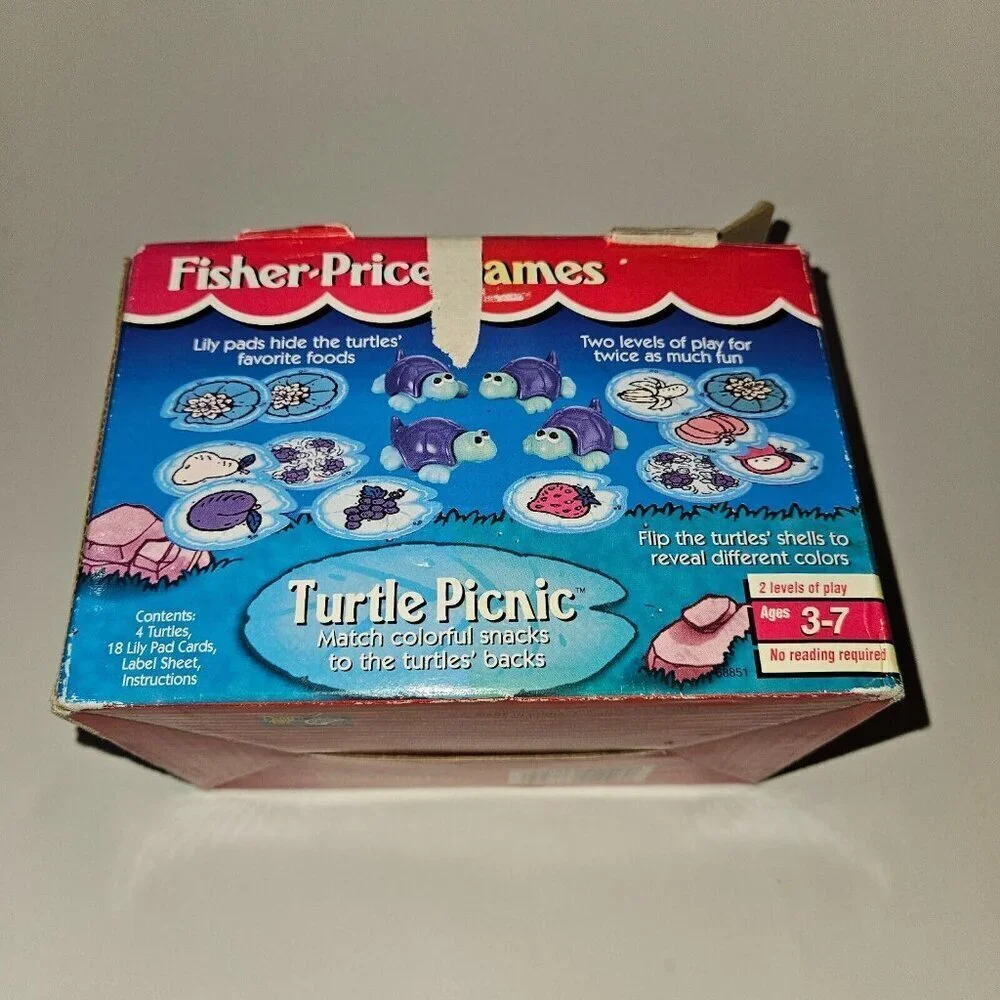 VTG Fisher Price Games Turtle Picnic 1998 (Missing 1 Turtle, All Cards Included)